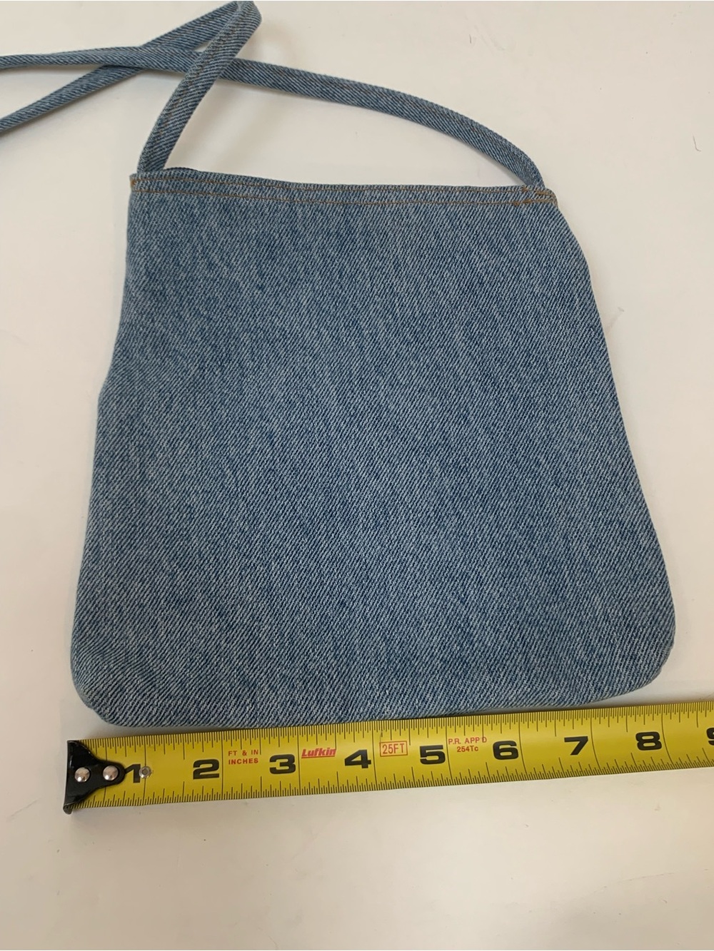 Handcrafted Levi’s Beaded Embellished Denim Light Blue Crossbody Bag Purse Tab - Picture 7 of 8